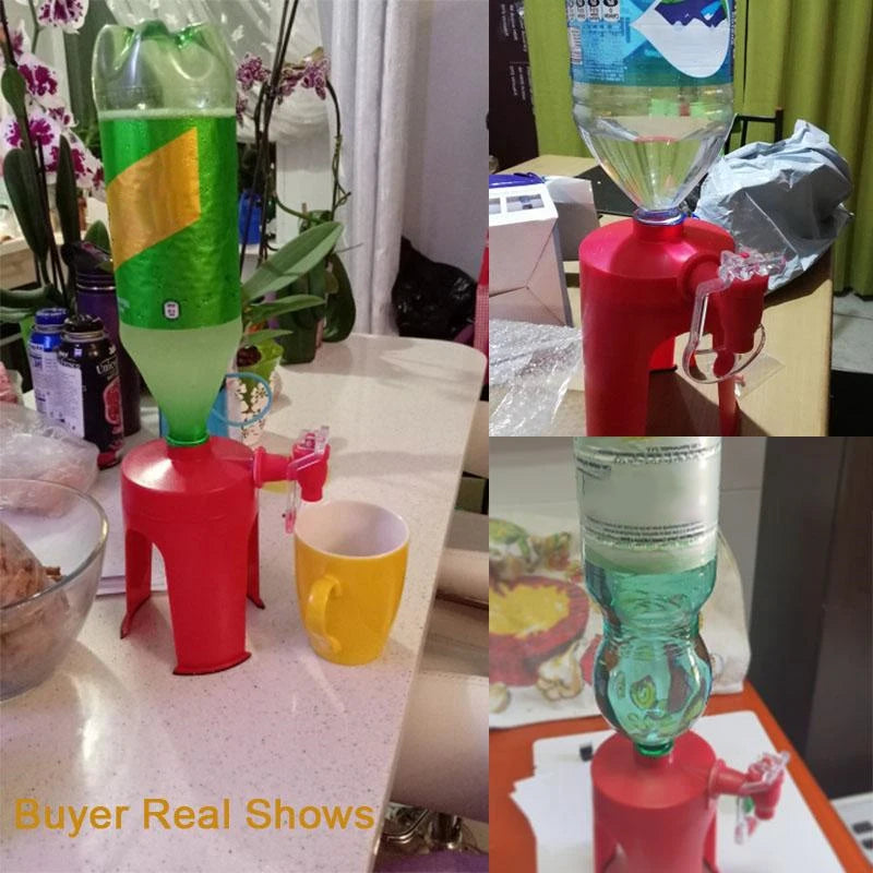 2L Soda Dispenser - Beverage Inverted Drinker & Creative Hand Pressure Carbonated Beverage Machine for Home Use