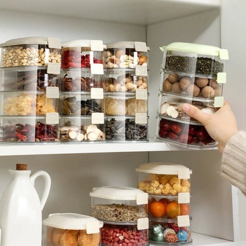 Multi-Layer Spice Storage Container with Airtight Seal | Fresh-Keeping Box for Spices, Nuts, &amp; More