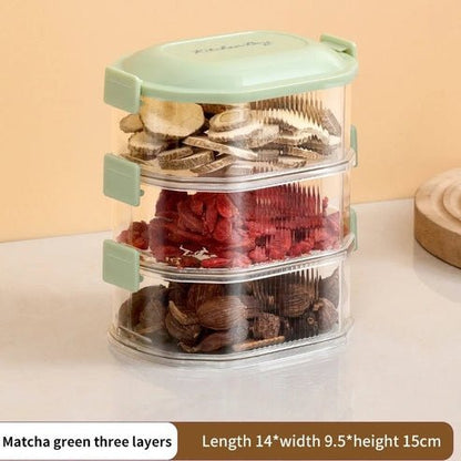 Multi-Layer Spice Storage Container with Airtight Seal | Fresh-Keeping Box for Spices, Nuts, &amp; More