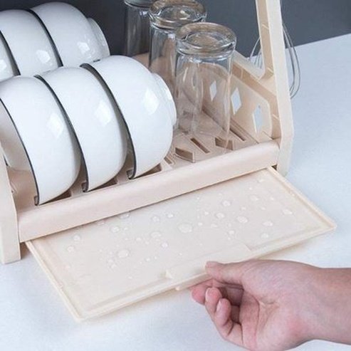 Double-Layer Countertop Dish Drying Rack - Streamline Kitchen Organization