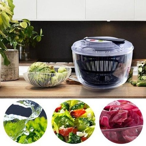 Colander Drainer for Washing Fruit and Salad Rotating with Hand Crank Cleaning Dehydrator Spin Dryer Drain Basket. Type: Colanders & Strainers