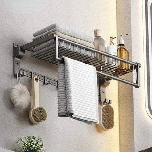 Wall-mounted Multi-function Aluminum Towel Rack 