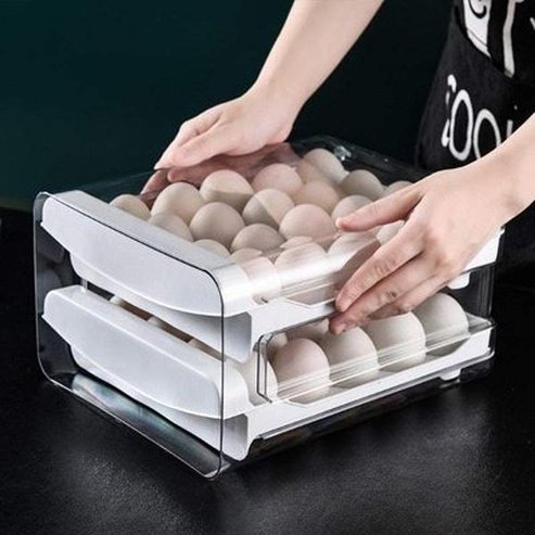 2-Layer Egg Storage Box - Maximize Storage and Optimize Fridge Space