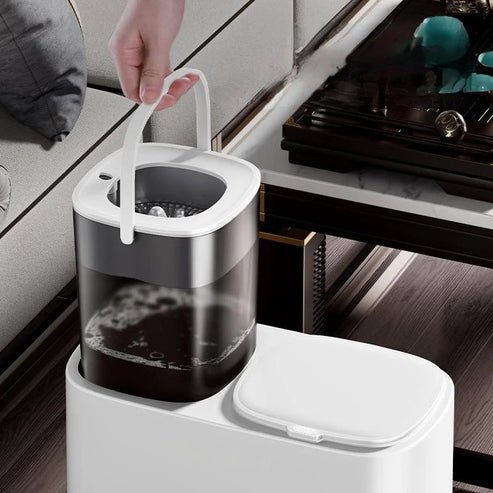 3-in-1 Press Type Garbage Bin with Tea Strainer | Dry Wet Separation Trash Can for Kitchen, Home &amp; Office