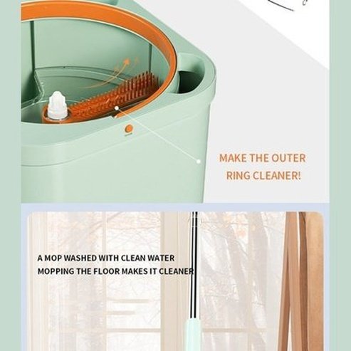 Clean Dirty Separation Mop Household Hands Free Spin Mop Wet Dry Floor Mopping Artifact Mop Bucket Cleaning Tools. Household Cleaning Supplies. Type: Mops.