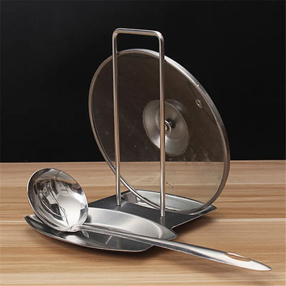 Stainless Steel Pot Lid & Spoon Holder Rack