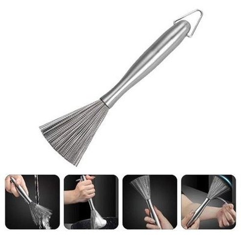 Stainless-Steel Pot Scrubber Brush Kitchen Handle