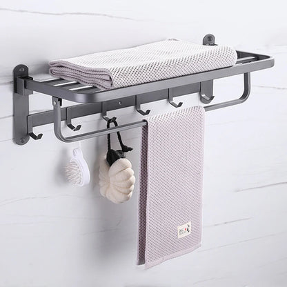 Foldable Iron Gray Towel Rack