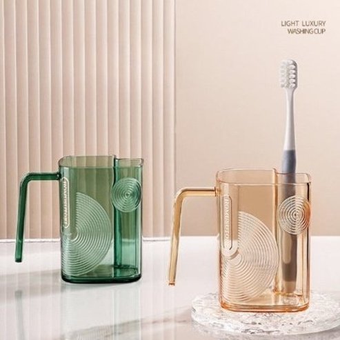 Transparent Mouthwash Cup Couple Toothbrush Cup