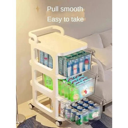 5-Layer Transparent Drawer Storage Cart with Wheels