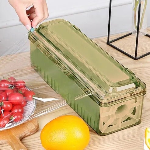 Cling Film Dispenser with Cutter | Plastic Wrap Dispenser for Kitchen