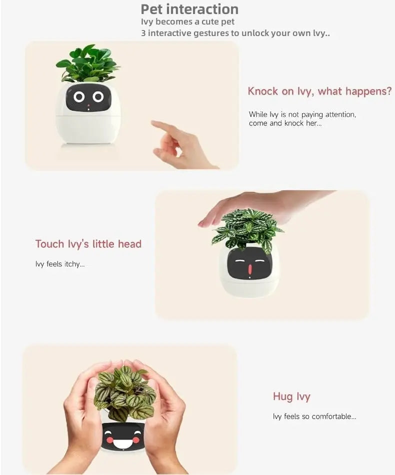 Smart Interactive Planter with Digital Photo Frame and Plant Care