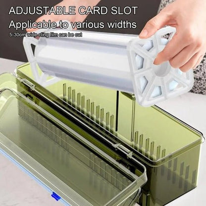 Cling Film Dispenser with Cutter | Plastic Wrap Dispenser for Kitchen