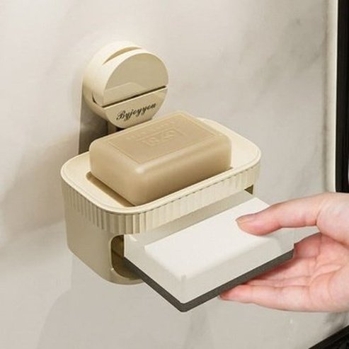 Wall-mounted Suction Cup Draining Soap Box