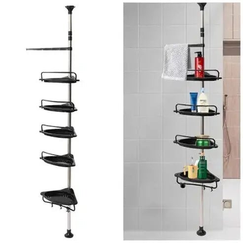 Shower Corner Adjustable Shelves with Tension Pole