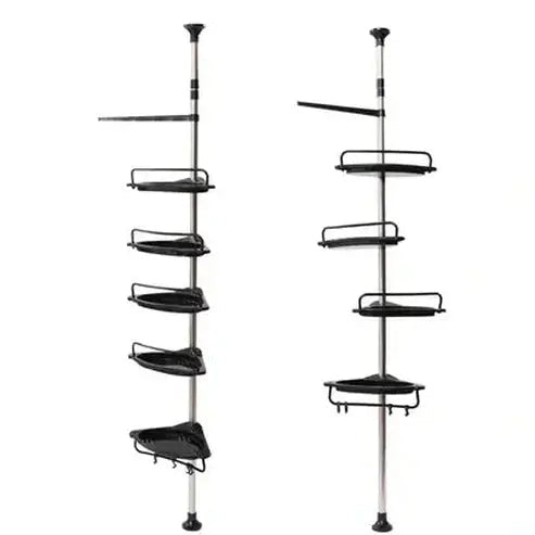 Shower Corner Adjustable Shelves with Tension Pole