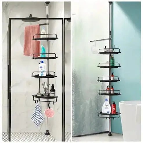 Shower Corner Adjustable Shelves with Tension Pole