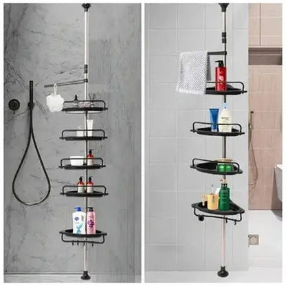 Shower Corner Adjustable Shelves with Tension Pole