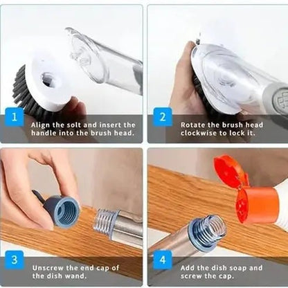 Soap Dispensing Brush with 4 Replacement Heads