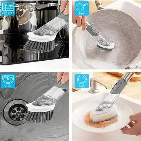 Soap Dispensing Brush with 4 Replacement Heads