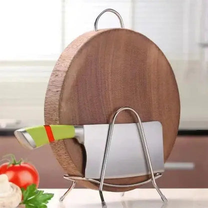 Stainless Steel Cutting Board Rack: Kitchen Tabletop Pot Lid Holder