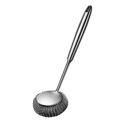 Stainless Steel Iron Pan Cleaning Brush with Scrubbers