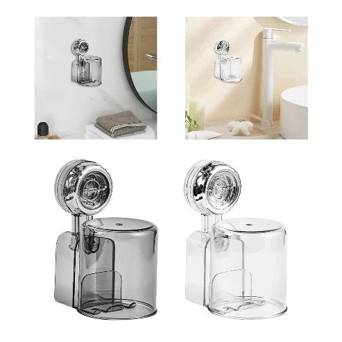 Suction Cup Toothbrush Holder: Nordic Design, Bathroom Organizer