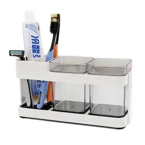 Toothbrush and Toothpaste Holder Set with Rinse Cups