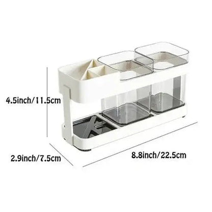 Toothbrush and Toothpaste Holder Set with Rinse Cups