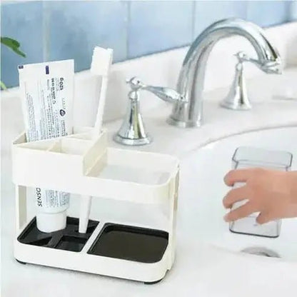 Toothbrush and Toothpaste Holder Set with Rinse Cups