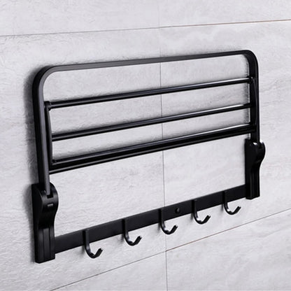 Towel Rack Shelf with Hooks