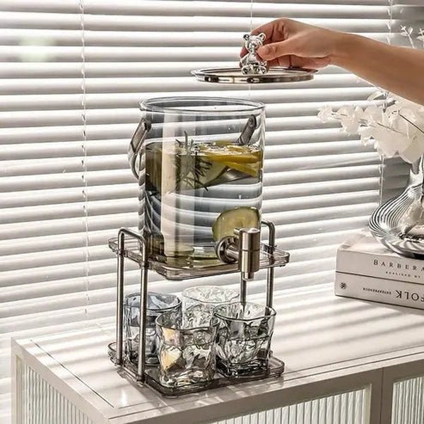 Transparent Beverage Dispenser with Lid for Home