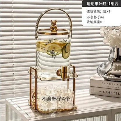 Transparent Beverage Dispenser with Lid for Home