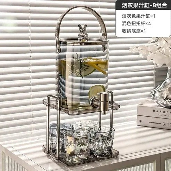 Transparent Beverage Dispenser with Lid for Home