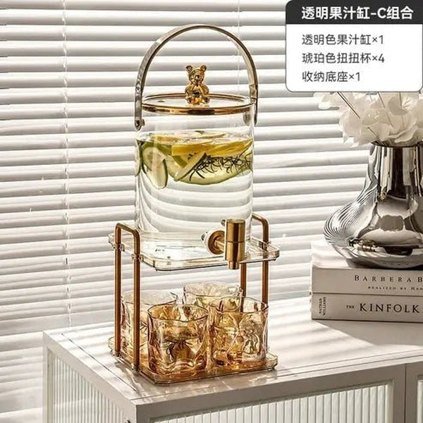 Transparent Beverage Dispenser with Lid for Home