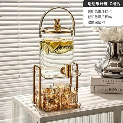 Transparent Beverage Dispenser with Lid for Home