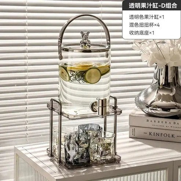 Transparent Beverage Dispenser with Lid for Home