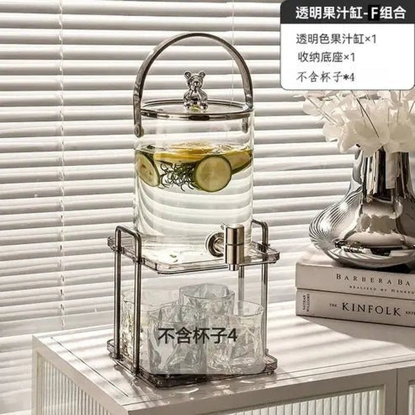 Transparent Beverage Dispenser with Lid for Home