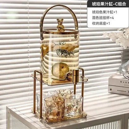 Transparent Beverage Dispenser with Lid for Home