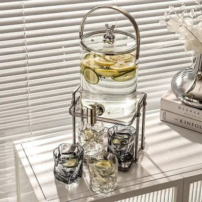 Transparent Beverage Dispenser with Lid for Home