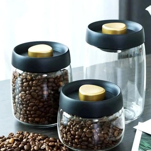 Transparent Mason Jar: Airtight Coffee Bean Canister