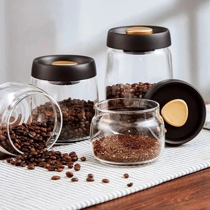 Transparent Mason Jar: Airtight Coffee Bean Canister