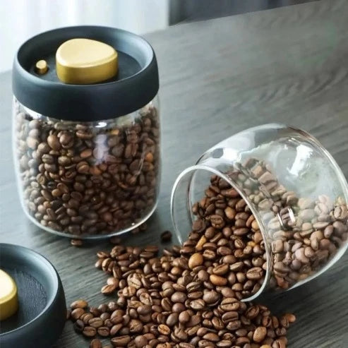 Transparent Mason Jar: Airtight Coffee Bean Canister