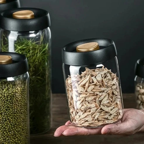 Transparent Mason Jar: Airtight Coffee Bean Canister