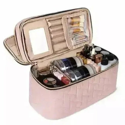 Travel Cosmetic Case Double Layer Makeup Organizer Bag