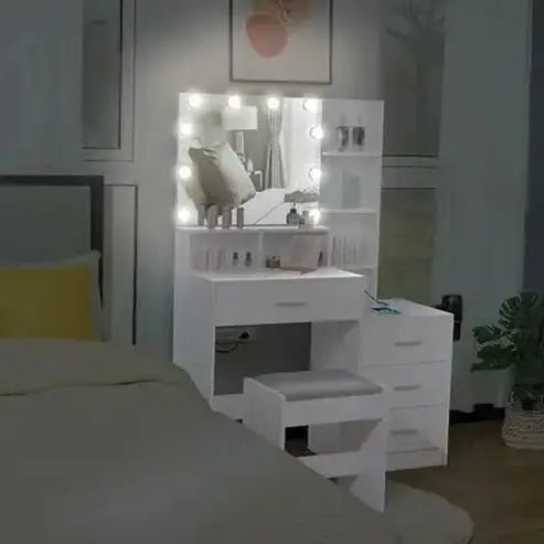 Vanity Table Set with Lighted Mirror