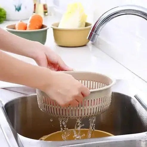 Versatile Double-Layered Drain Basket Colander Tool