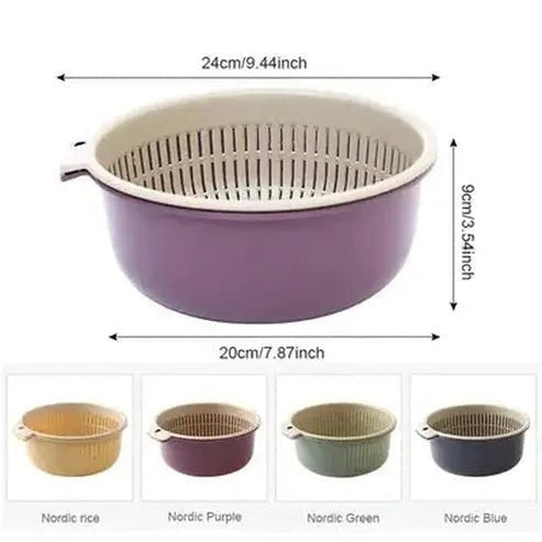 Versatile Double-Layered Drain Basket Colander Tool