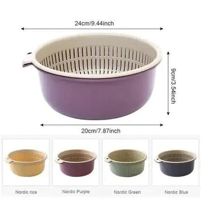 Versatile Double-Layered Drain Basket Colander Tool