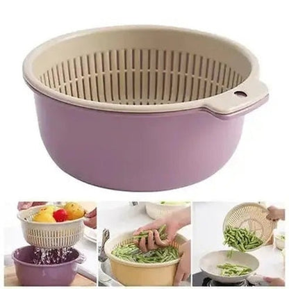 Versatile Double-Layered Drain Basket Colander Tool